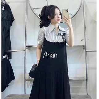 Váy bầu công sở thiết kế đuôi cá xếp ly phối bèo ngực