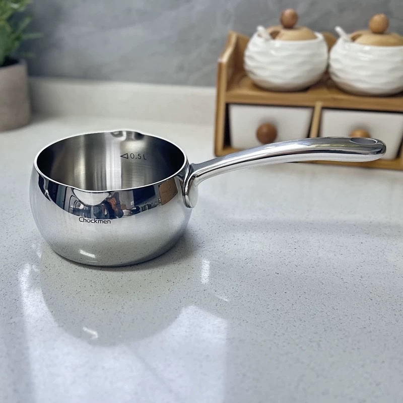 Quánh 12cm Chockmen Kèm Nắp Nồi Đun Cháo Sốt Inox 18/10
