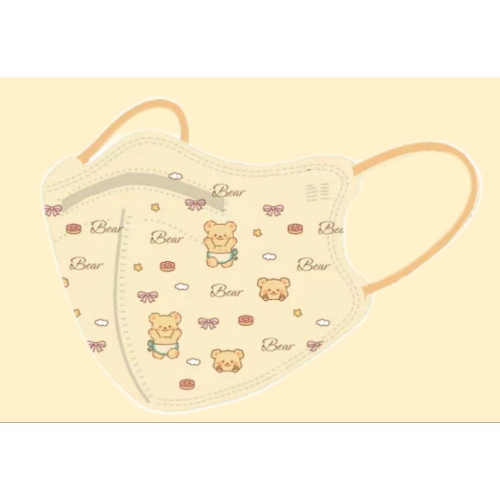 (Set 10/50c) Khẩu Trang Hoạt Hình 3D Bear Cho Bé & Người Lớn