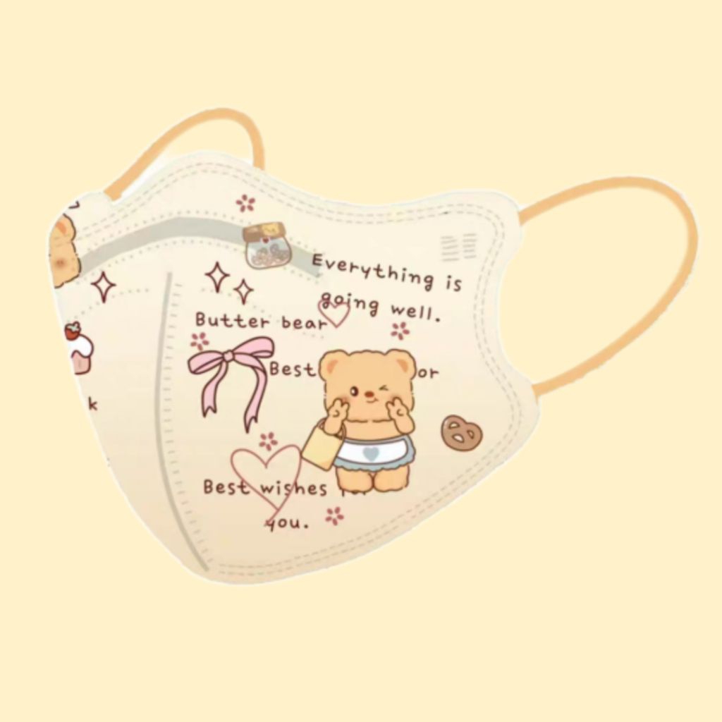 (Set 10/50c) Khẩu Trang Hoạt Hình 3D Bear Cho Bé & Người Lớn