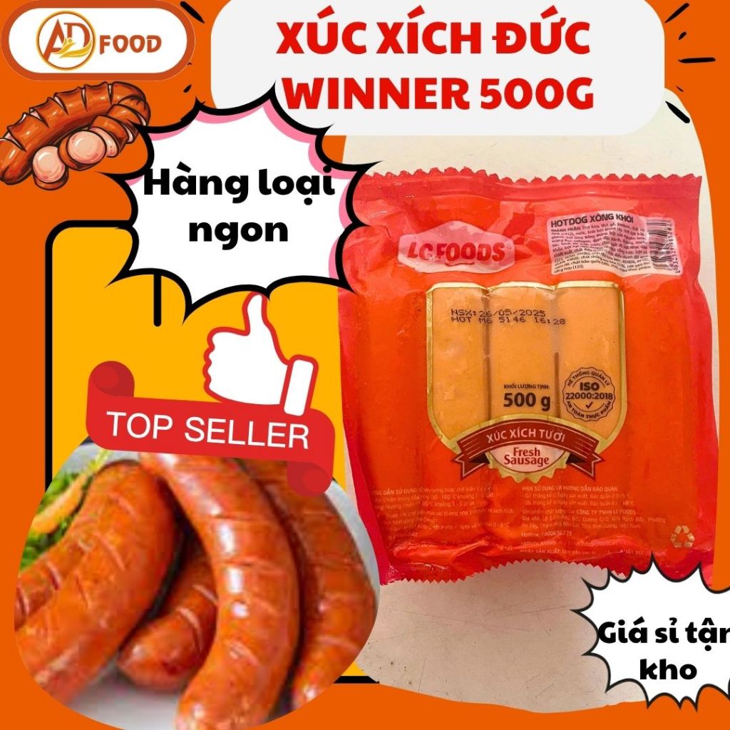 Xúc xích Đức Lacusina gói 500g 10 cây