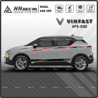 Tem dán xe VF5 - Decal dán xe VF5 MẪU TEM THỂ THAO CÁ TÍNH. 1 bộ dán 2 bên ( mẫu VF5-092 )