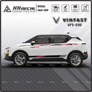 Tem dán xe VF5 - Decal dán xe VF5 MẪU TEM THỂ THAO CÁ TÍNH. 1 bộ dán 2 bên ( mẫu VF5-092 )