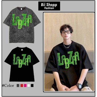 LOCAL BRAND Áo thun Wash LADZZA Phong Cách Unisex Form Rộng / Áo thun LADZZA Phông Màu Phong Cách Âu Mỹ