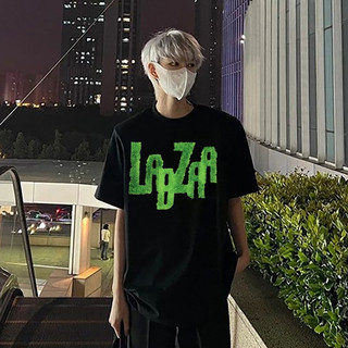 LOCAL BRAND Áo thun Wash LADZZA Phong Cách Unisex Form Rộng / Áo thun LADZZA Phông Màu Phong Cách Âu Mỹ