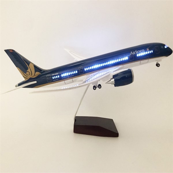 Mô Hình Máy Bay Việt Nam VNA Boeing B787 – Dài 47cm | Có Đèn LED & Bánh Xe | Sang Trọng & Chân Thật