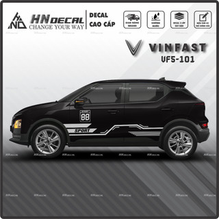 Tem dán xe VF5 - Decal dán xe VF5 MẪU TEM THỂ THAO CÁ TÍNH. 1 bộ dán 2 bên ( mẫu VF5-101 )