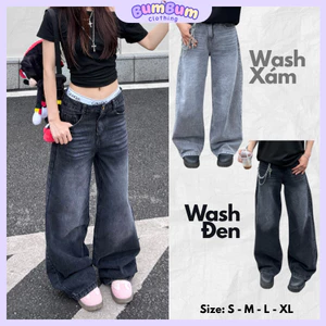Quần Jean ống rộng, Unisex Nam Nữ Bum Bum Clothing