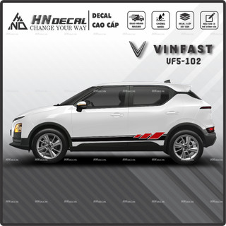 Tem dán xe VF5 - Decal dán xe VF5 MẪU TEM THỂ THAO CÁ TÍNH. 1 bộ dán 2 bên ( mẫu VF5-102 )