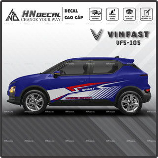 Tem dán xe VF5 - Decal dán xe VF5 MẪU TEM THỂ THAO CÁ TÍNH. 1 bộ dán 2 bên ( mẫu VF5-105 )