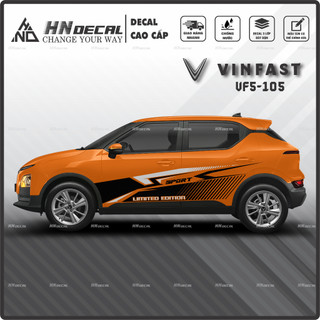 Tem dán xe VF5 - Decal dán xe VF5 MẪU TEM THỂ THAO CÁ TÍNH. 1 bộ dán 2 bên ( mẫu VF5-105 )