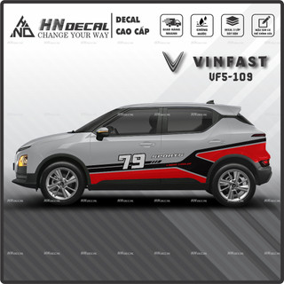 Tem dán xe VF5 - Decal dán xe VF5 MẪU TEM THỂ THAO CÁ TÍNH. 1 bộ dán 2 bên ( mẫu VF5-109 )