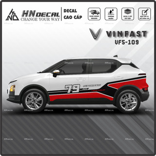 Tem dán xe VF5 - Decal dán xe VF5 MẪU TEM THỂ THAO CÁ TÍNH. 1 bộ dán 2 bên ( mẫu VF5-109 )