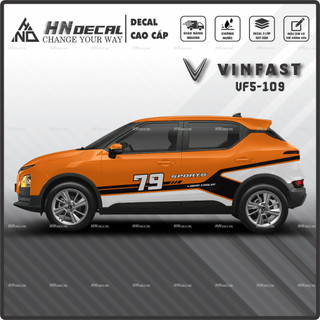 Tem dán xe VF5 - Decal dán xe VF5 MẪU TEM THỂ THAO CÁ TÍNH. 1 bộ dán 2 bên ( mẫu VF5-109 )