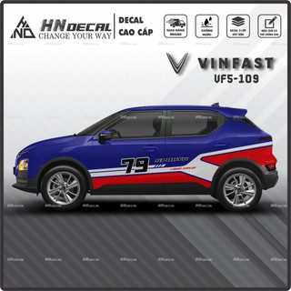 Tem dán xe VF5 - Decal dán xe VF5 MẪU TEM THỂ THAO CÁ TÍNH. 1 bộ dán 2 bên ( mẫu VF5-109 )