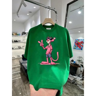 Áo thun hoạt hình Báo hồng say hi BH03 unisex nam nữ form rộng 100% Cotton