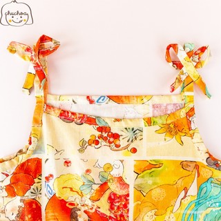 Váy bé gái, đầm bé gái 2 dây vải Thô Cotton dáng suông thoáng mát ChuChoaKids [VBC31]