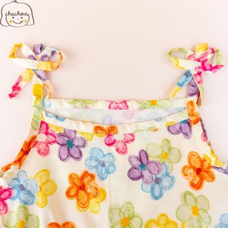 Váy bé gái, đầm bé gái 2 dây vải Thô Cotton dáng suông thoáng mát ChuChoaKids [VBC31]