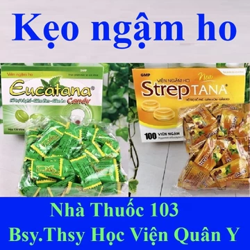 Viên ngậm ho Streptana / Eucatana - Kẹo ngậm ho nguồn gốc thảo dược, giảm ho, đau rát họng