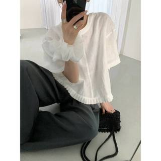 𝗛𝗮𝗽𝗲 - |LY LINEN| - Áo Linen xếp li cổ tròn