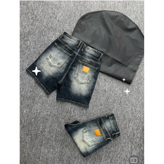 Quần shorts jean nam Dáng Đùi nhắn màu xanh mài vải dầy mềm co giãn nhẹ,phom dáng chuẩn 1:1 chất lượng quảng châu
