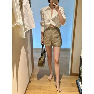 Hiu 𝗟𝗶𝗻𝗲𝗻   A07 - | Áo sơ mi Linen xoắn eo Croptop A05