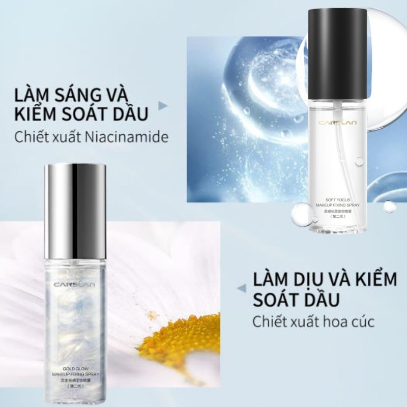 Xịt khoá nền CARSLAN giữ lớp trang điểm lâu trôi và kiểm soát dầu trên da | NHÍM HOUSE