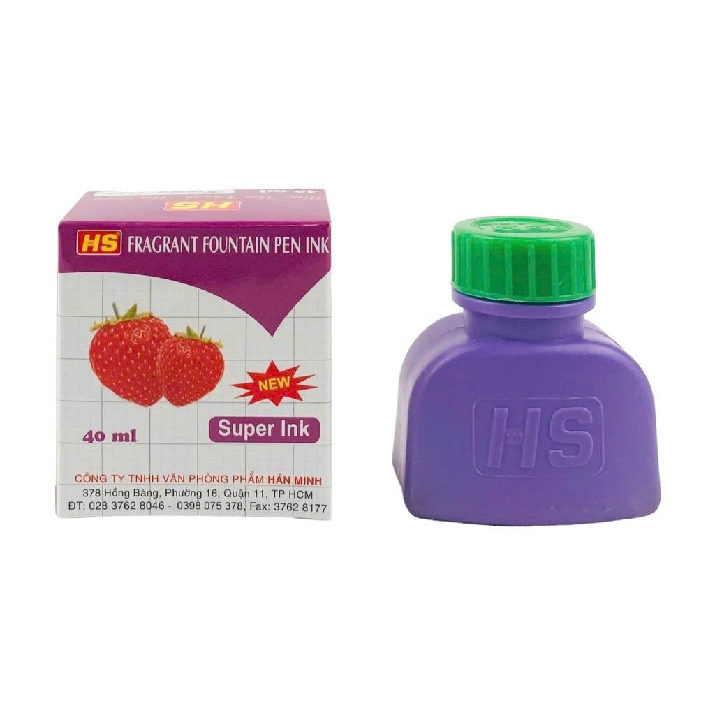 Product image Mực Bút Máy HS Thơm Hương Dâu Hán Minh - 40ml (Mực Tím)