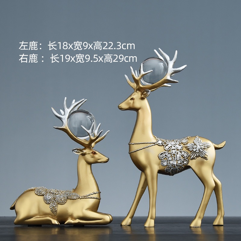 set hươu decor tài lộc decor trang trí phòng khách phòng ngủ đẹp sang trọng quà tặng ý nghĩa