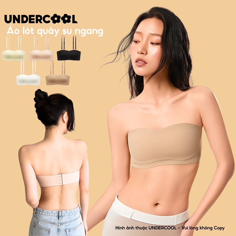 Áo Ngực Quây Ngang Nữ Chống Tụt UNDERCOOL Dây Rời, Su Đúc Không Gọng Nâng Ngực Êm Mịn Mặc Áo Dài Váy Cúp Ngực AL76