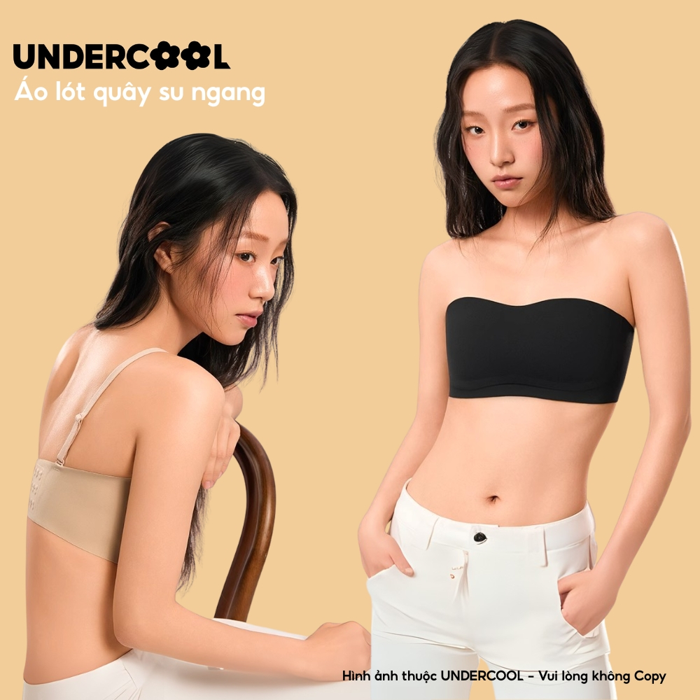 Áo Ngực Quây Ngang Nữ Chống Tụt UNDERCOOL Dây Rời, Su Đúc Không Gọng Nâng Ngực Êm Mịn Mặc Áo Dài Váy Cúp Ngực AL76