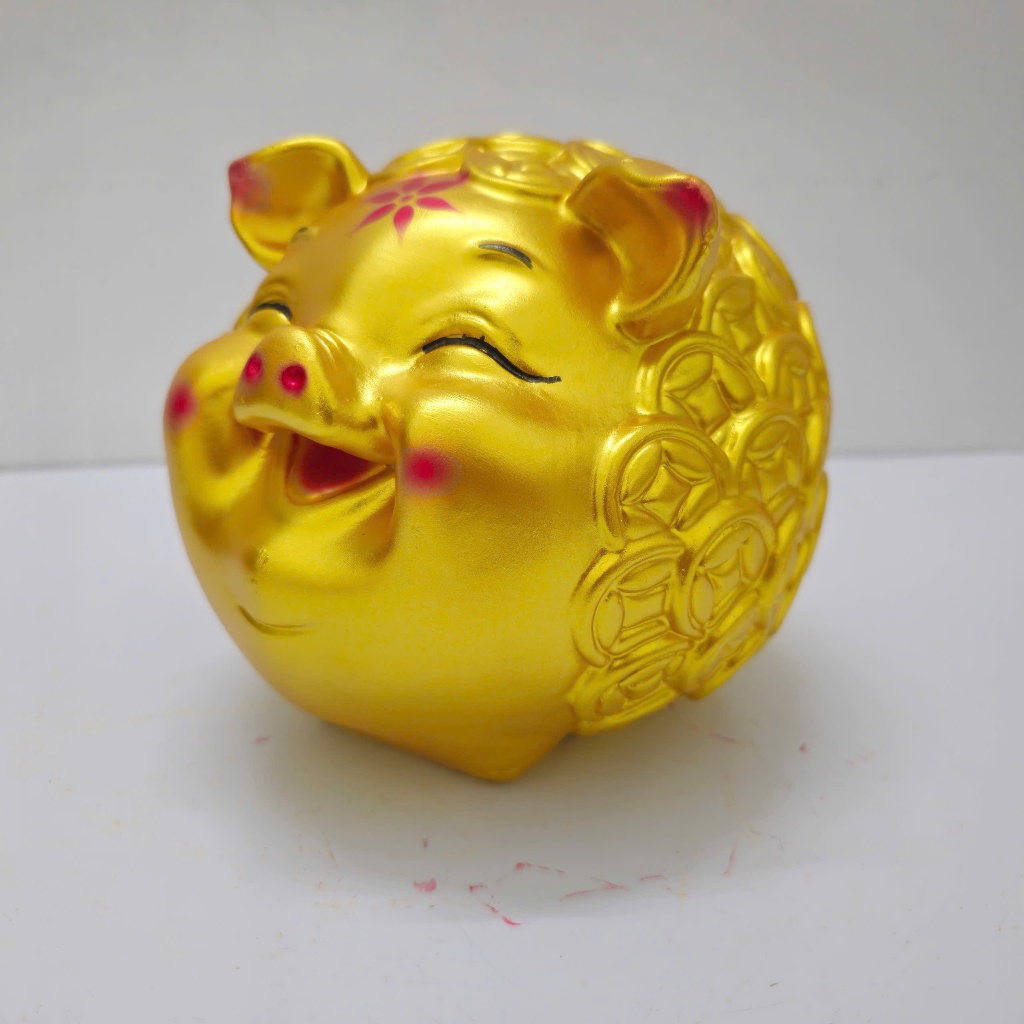 Heo Đất Lợn Đất Heo mắt híp đồng xu lỗ ngang đáng yêu cute Ống heo tiết kiệm tiền,trang trí,quà tặng
