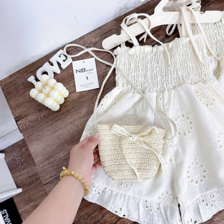 Quần áo hè, Jum ren thô boil mềm mát tặng kèm túi cói cho bé gái