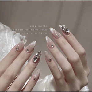Nail box mắt mèo kim cương thạch sáng da slay M108