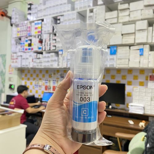 Mực in Chính Hãng Bóc máy Epson 003 (C) Xanh – Cho máy L1110/L3110/L3150/L5190/L1216/l1210/L3216/L3210/L3250/L3256/L3550