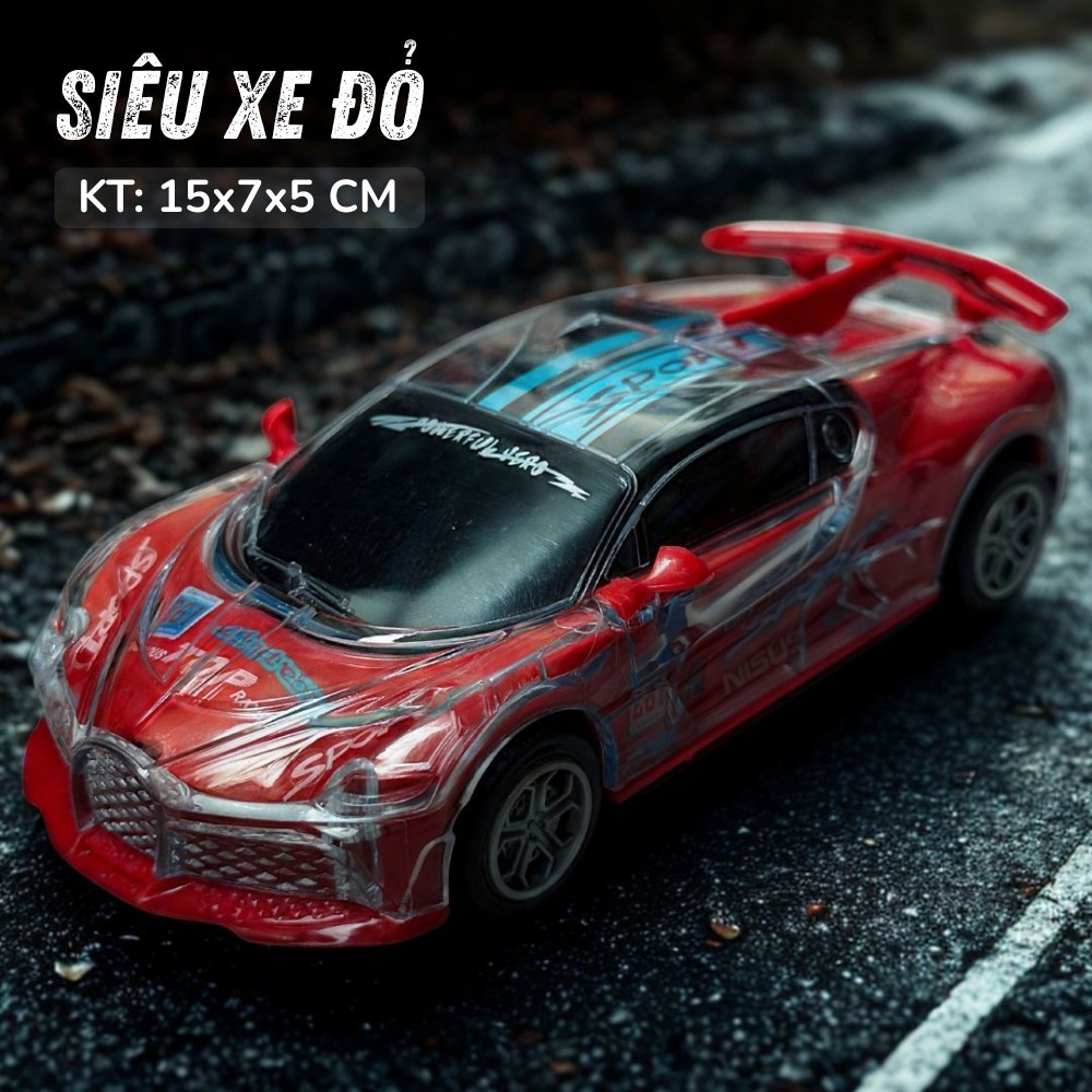 Xe Đồ Chơi Cho Bé - Ô Tô Siêu Xe Chạy Bánh Đà Phát Nhạc Phát Sáng, Nhựa ABS An Toàn, Kèm Pin