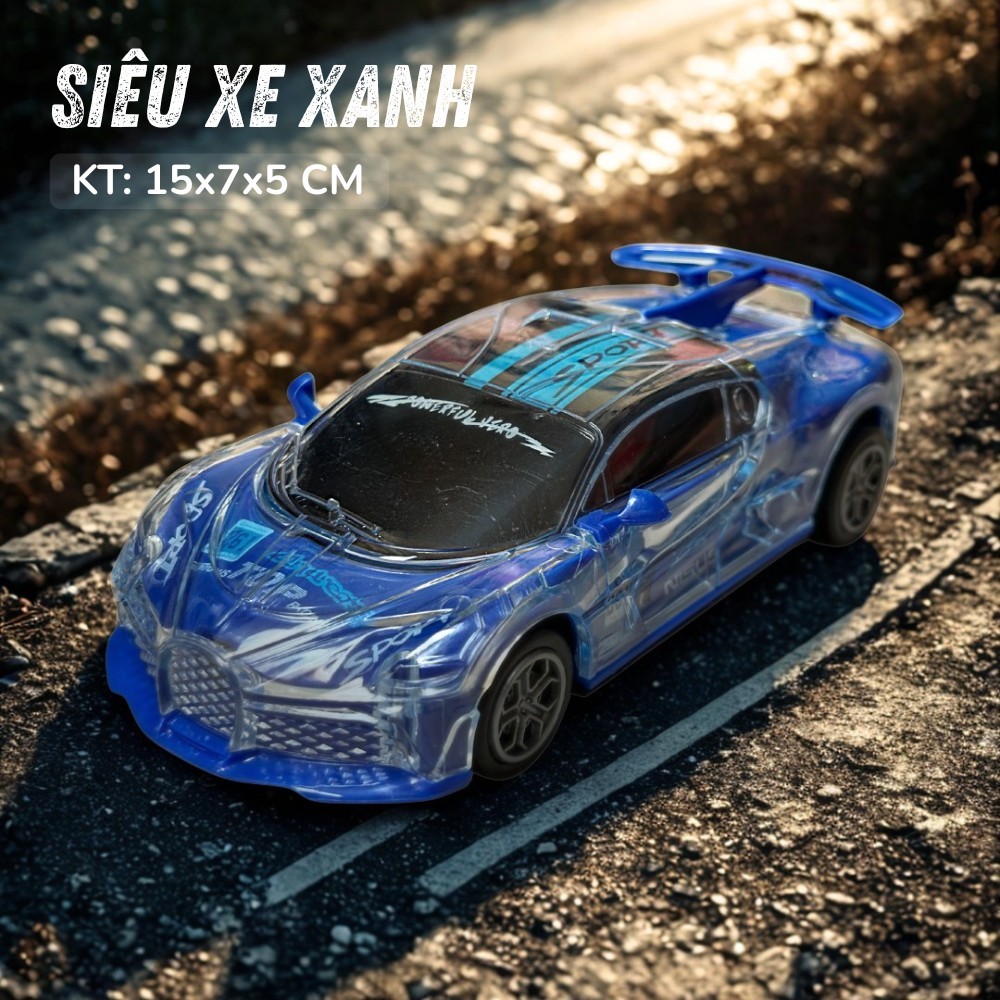 Xe Đồ Chơi Cho Bé - Ô Tô Siêu Xe Chạy Bánh Đà Phát Nhạc Phát Sáng, Nhựa ABS An Toàn, Kèm Pin