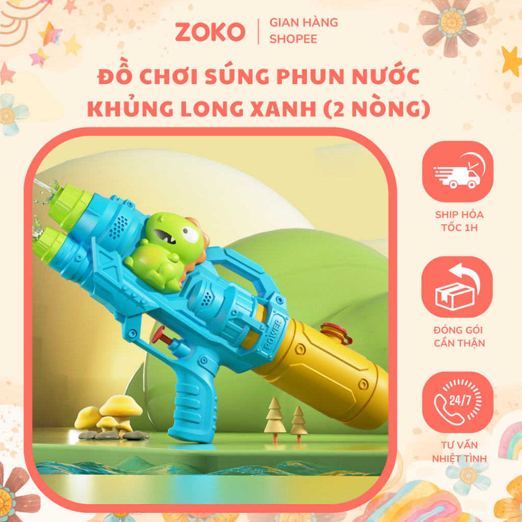 Đồ Chơi Súng Phun Nước Cho Bé, Súng Đồ Chơi Hình Gấu Nâu, Kỳ Lân Hồng, Khủng Long Xanh Bằng Nhựa