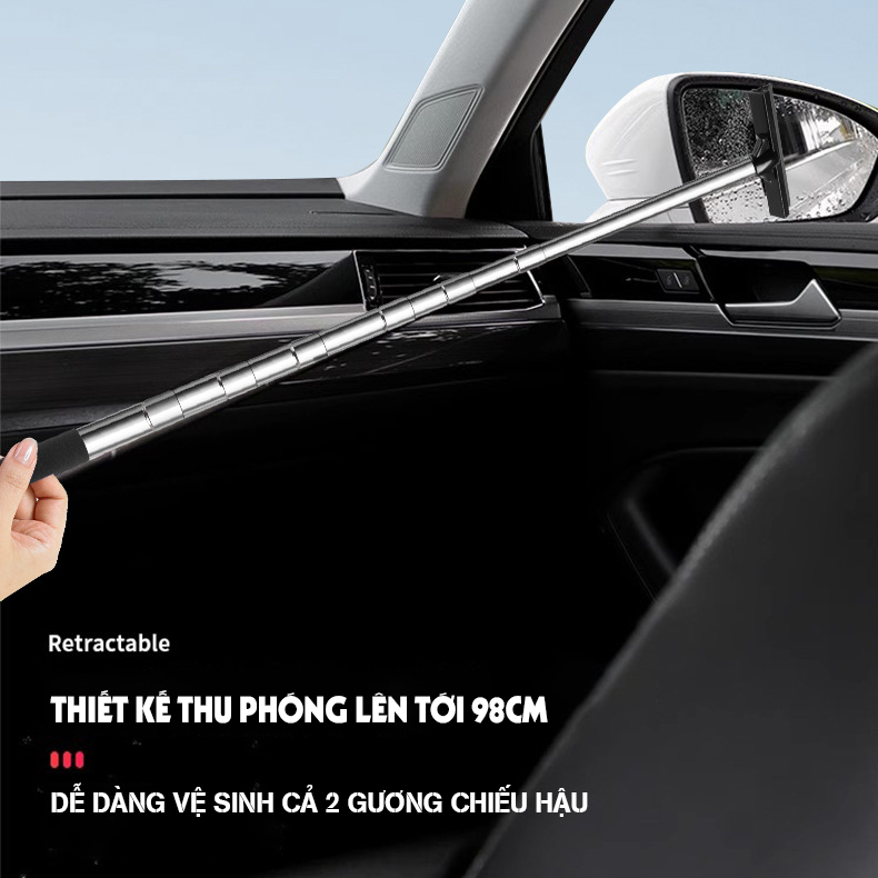 Cần gạt nước mưa gương chiếu hậu ô tô PICAUTO, chất liệu thép không gỉ bền bỉ có thể thu gọn vệ sinh tiện lợi