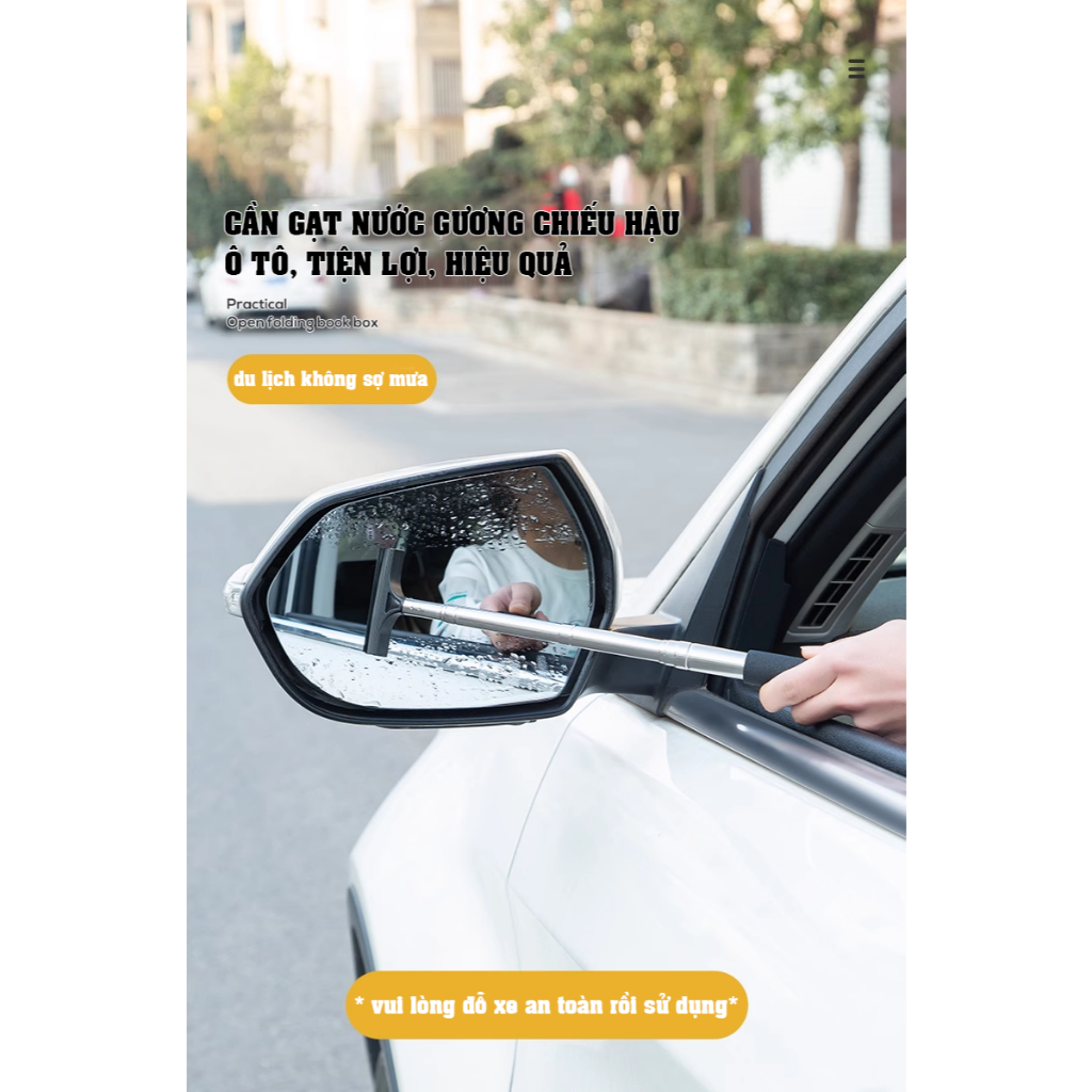 Cần gạt nước mưa gương chiếu hậu ô tô TICAUTO, chất liệu thép không gỉ bền bỉ có thể thu gọn NT07