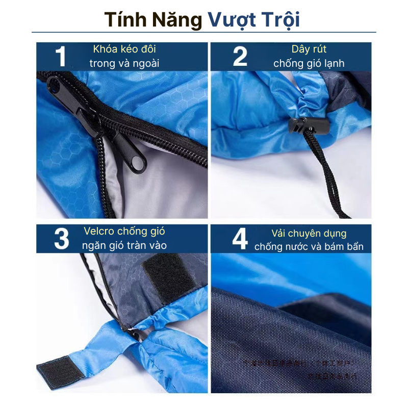 Túi ngủ gấp gọn KAW Loại dày, Túi ngủ văn phòng ấm áp, nhẹ nhàng, dễ dàng mang đi làm, đi du lịch