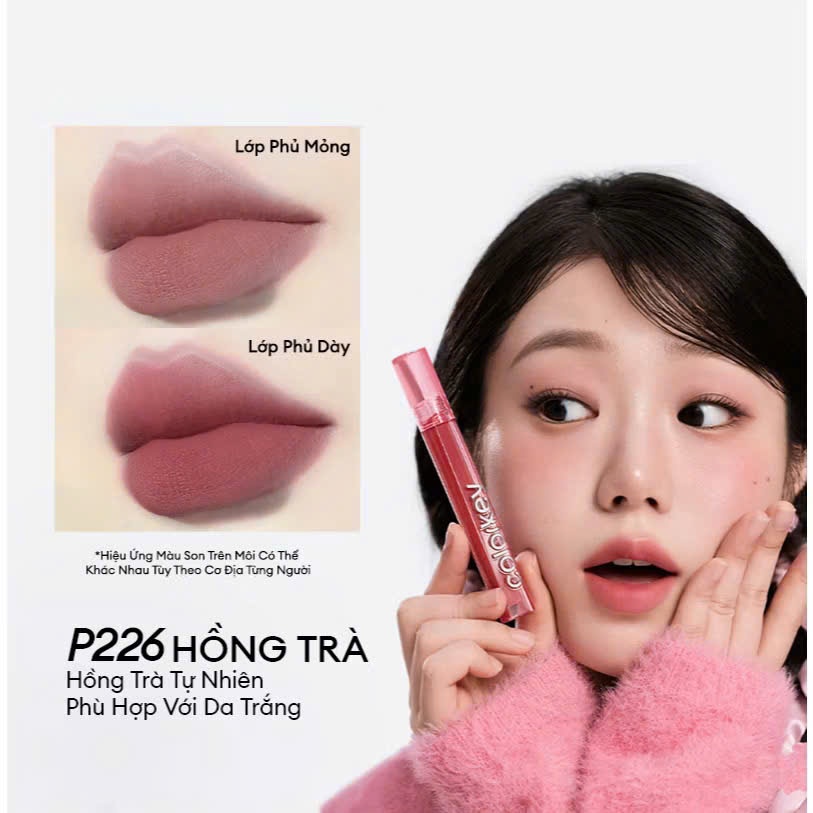 COLORKEY Son Lì Velvet lâu trôi mềm mịn nhẹ môi che rãnh môi 3g | NHÍM HOUSE