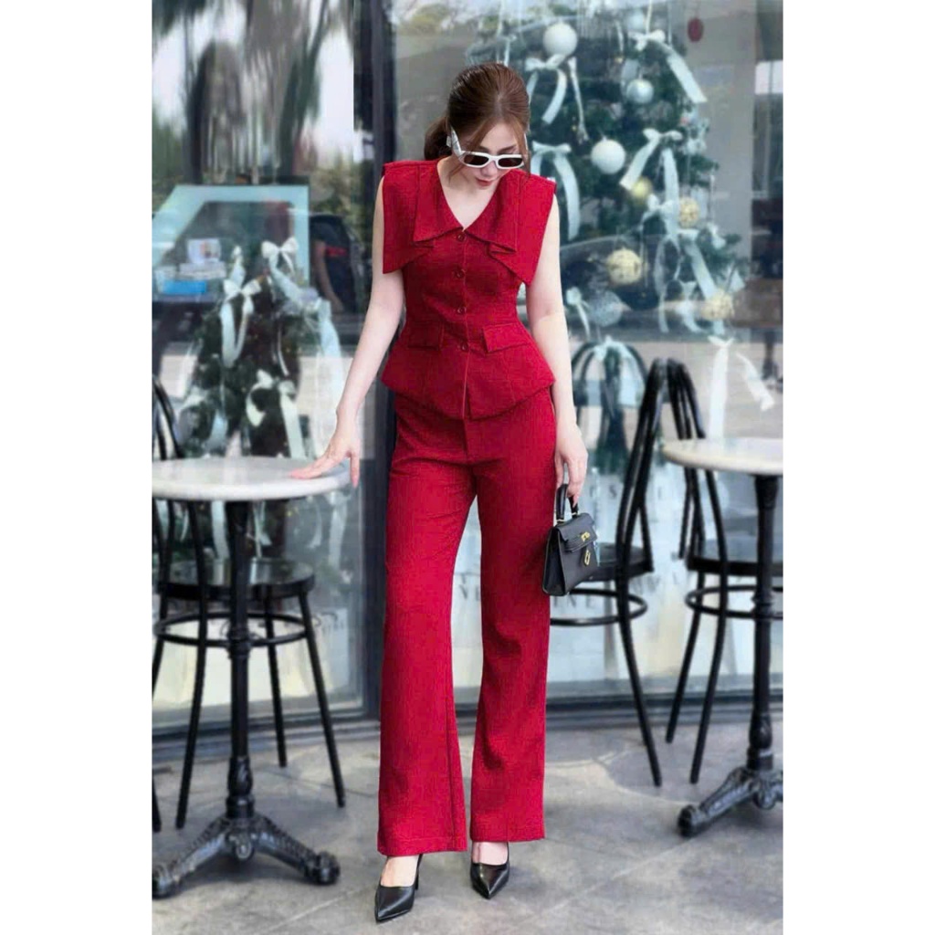 Set Bộ Nữ Dài Cổ VEST Mới Sang Chảnh Nổi Bật Mới PHÙ HỢP THỜI TRANG