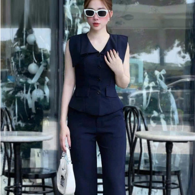 Set Bộ Nữ Dài Cổ VEST Mới Sang Chảnh Nổi Bật Mới PHÙ HỢP THỜI TRANG