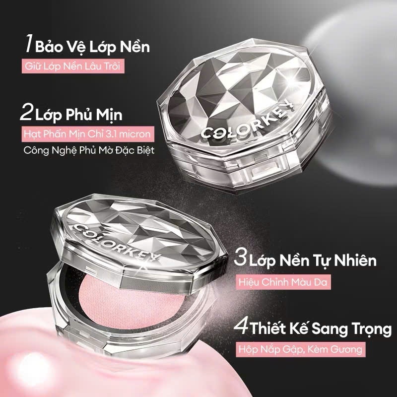 COLORKEY Phấn Phủ Dạng Bột Siêu Mịn Giúp Lớp Trang Điểm Tự Nhiên 8g | NHÍM HOUSE