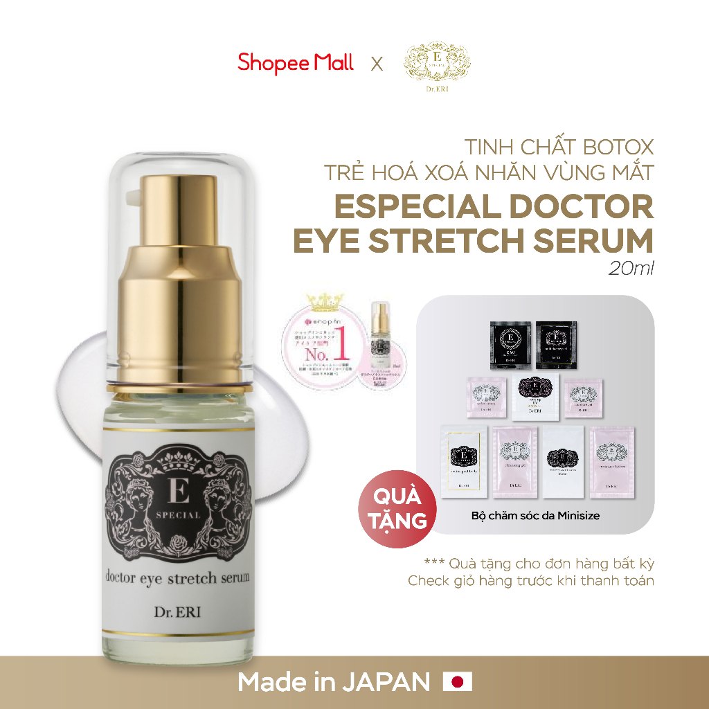 Tinh Chất Botox E-SPECIAL DOCTOR EYE STRETCH SERUM Hỗ Trợ Trẻ Hoá Nâng Cơ Xoá Nhăn Vùng Mắt 20ml [NHẬP KHẨU NHẬT BẢN]