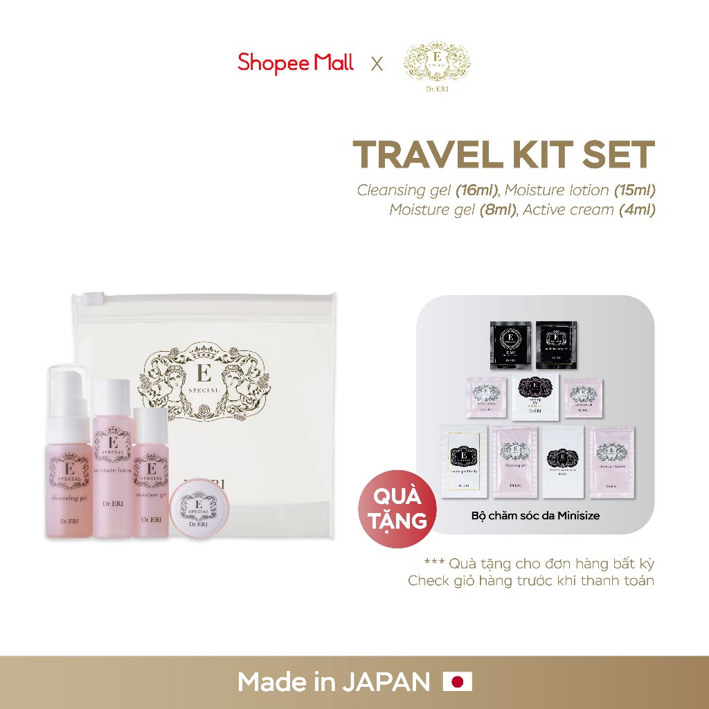 Bộ kit dưỡng da cấp ẩm chuyên sâu tiện lợi E-Special Travel Set 4 món