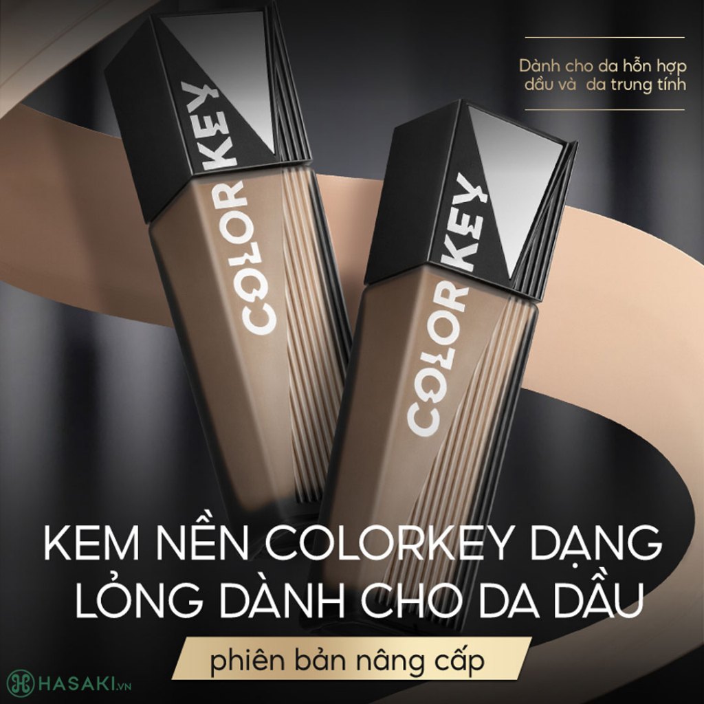 COLORKEY Kem Nền Dạng Lỏng Kiềm dầu cho Lớp Trang Điểm Lì Mỏng Nhẹ và Lâu Trôi 30g | NHÍM HOUSE