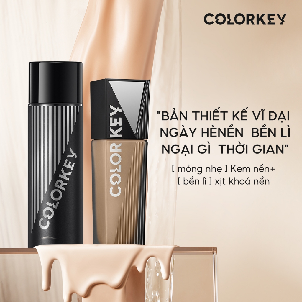 COLORKEY Kem Nền Dạng Lỏng Kiềm dầu cho Lớp Trang Điểm Lì Mỏng Nhẹ và Lâu Trôi 30g | NHÍM HOUSE