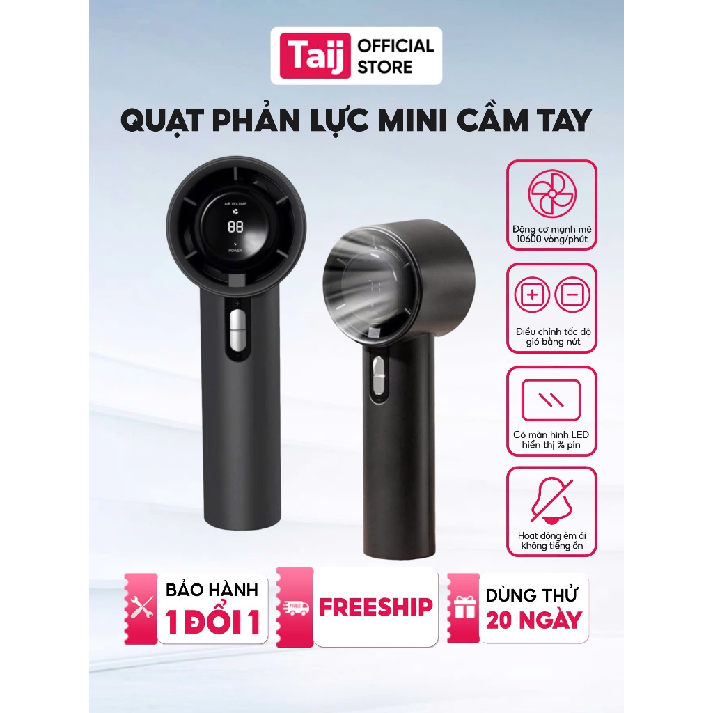 Quạt Cầm Tay Mini Tích Điện Di Động Có Thể Sạc, Tốc Độ Gió Mạnh, Quạt Phản Lực Cầm Tay
